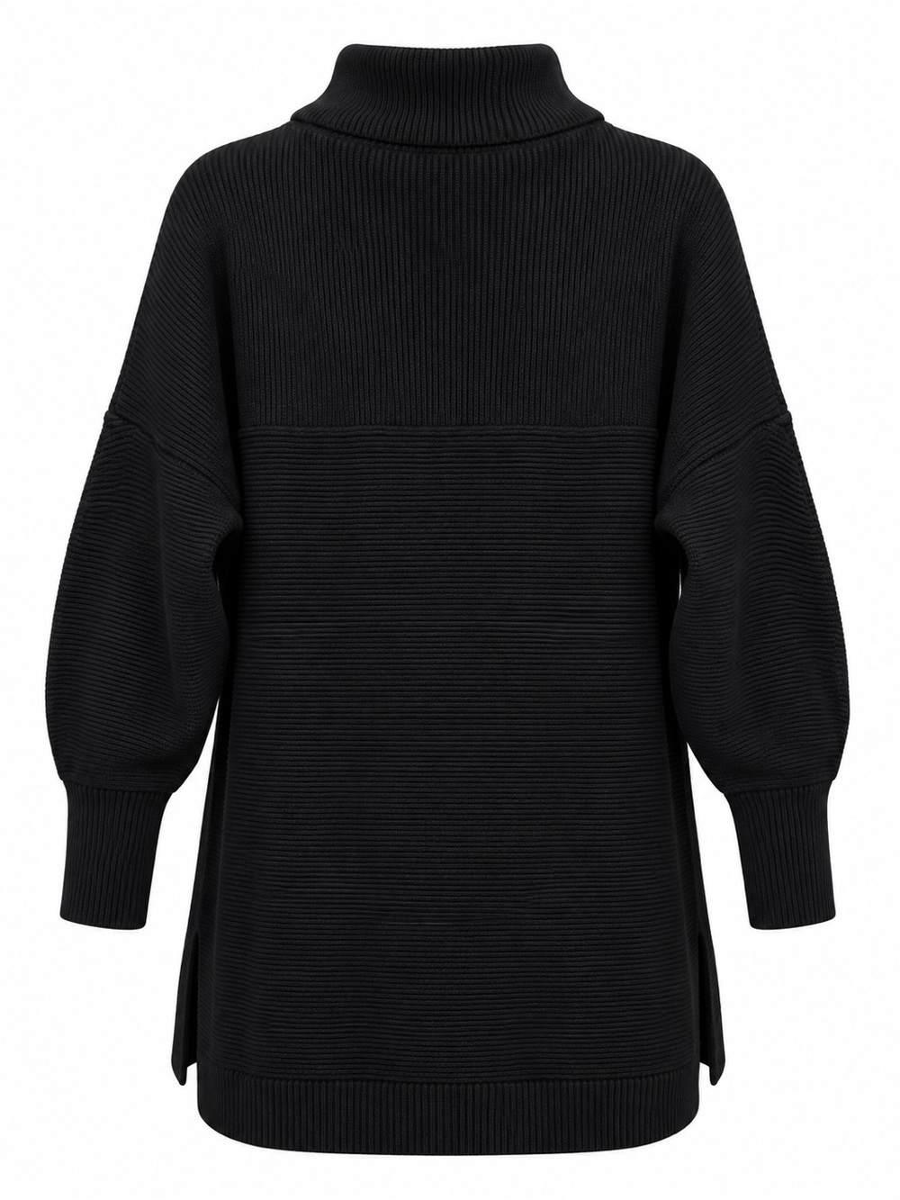 Free People Oversized Black Cowl-Neck Sweater with Balloon Sleeves - Picture 3 of 9
